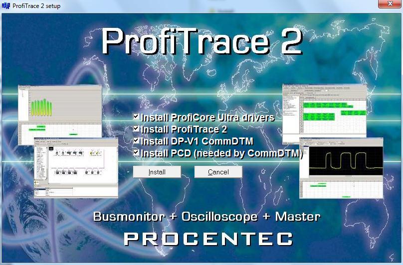 ProfiTrace - instalacja Opis funkcji Aby w systemie Windows zainstalowany został sterownik komunikacyjny CommDTM dla ProfiCore Ultra,