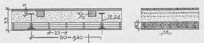 C. Stropy ceglane bez zbrojenia. Rys. 14. Strop Ekscelsior i Foerstera. Fig. 14. Ekscelsior and Foerster type floor.