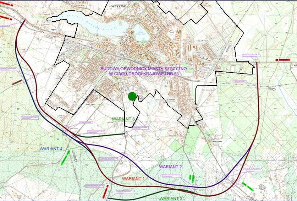 WARIANTY OBWODNICY - Olsztyn WMSSE SZCZYTNO Ostrołęka Teren inwestycyjny ul.