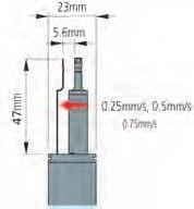 Pomiar poprzeczny przy użyciu SJ-210 / Specyfikacja techniczna Prędkość pomiaru 0,25 mm/s, 0,5 mm/s,