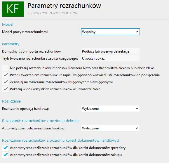 Zmiany w Parametrach rozrachunków (Ra/Re/Su) W wersji 7.0.0 wprowadzono kilka istotnych zmian w kontekście rozliczania rozrachunków.