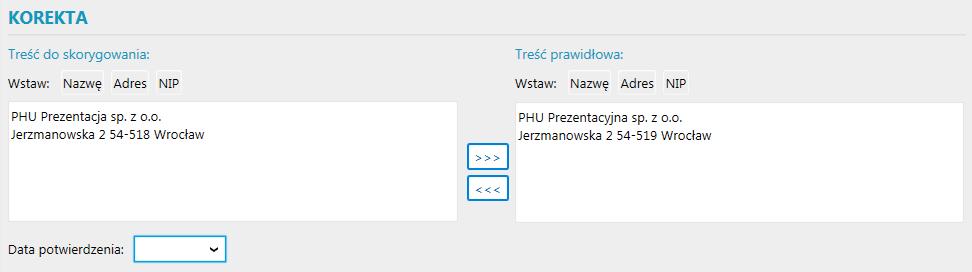 Lista zawiera zapisy w ewidencji VAT zakupu oraz faktury zakupu i ich korekty.