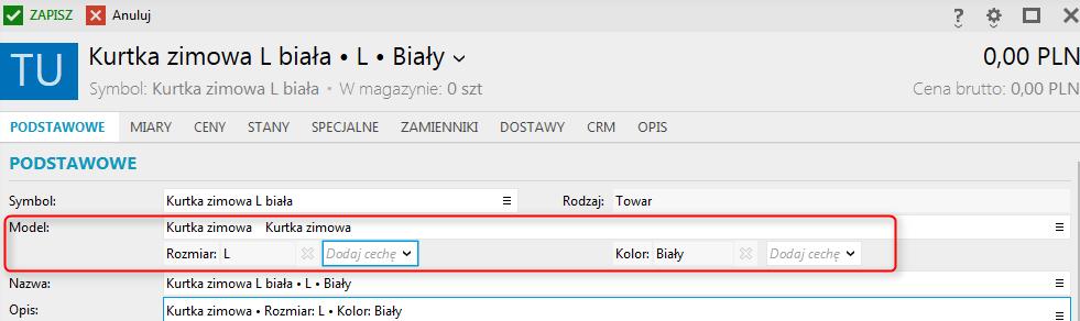 Lista prezentuje asortyment przyporządkowany do modelu. R - rodzaj asortymentu należącego do modelu. Symbol - symbol asortymentu należącego do modelu.