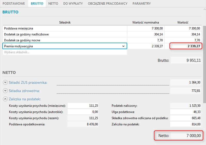 a) Symulator wynagrodzenia z umowy W umowie pracowniczej dodano funkcję Symulacja wynagrodzenia,