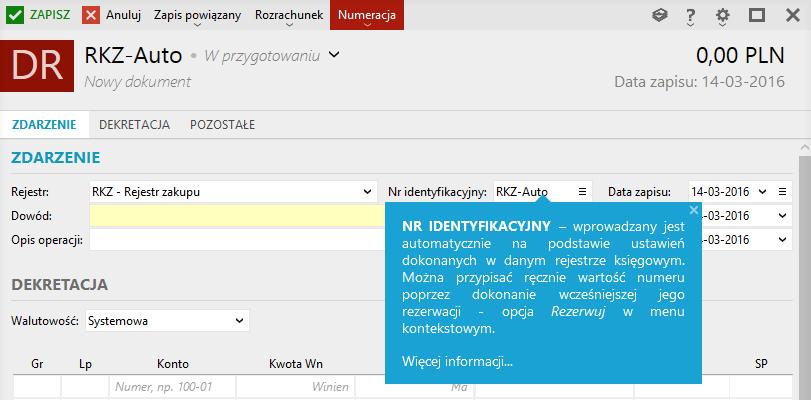 Wyboru dokonuje się za pomocą formularza dostępnego w menu kontekstowym