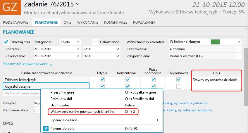 W przypadku gdy Gestor nexo pracuje na wspólnej bazie danych z programem Gratyfikant nexo, podczas wprowadzania pracownika do listy osób zaangażowanych w działanie, program sprawdza w ewidencji czasu