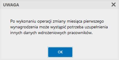 Wywołanie funkcji zmiany miesiąca wynagrodzenia w pierwszej kolejności