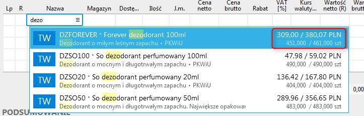 Wybranie zmień transakcję na OO spowoduje ustawienie dla dokumentu transakcji handlowej w dokumencie na OOS odwrotne obciążenie sprzedaż.