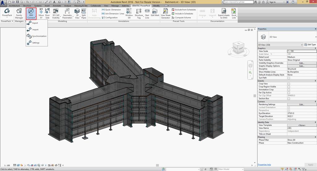 BIM Connect 1: Zgodność z Autodesk Revit 2016 Advace PowerPack 2016 zawiera nową wersję modułu BIM Connect 2016, kompatybilną z najnowszą wersją