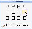 Kliknij przycisk listy rozwijalnej Obramowanie na pasku narzędzi Formatowanie i wybierz Podwójna krawędź dolna. 12. Zaznacz wiersz podsumowania (B20:F20). 13. Z menu Format wybierz polecenie Komórki.