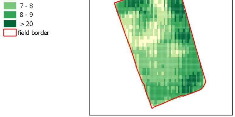 PRODUKTY ZAWANSOWANE SPERSONALIZOWANE Mapa plonów przedstawia finalną wartość plonu i jest