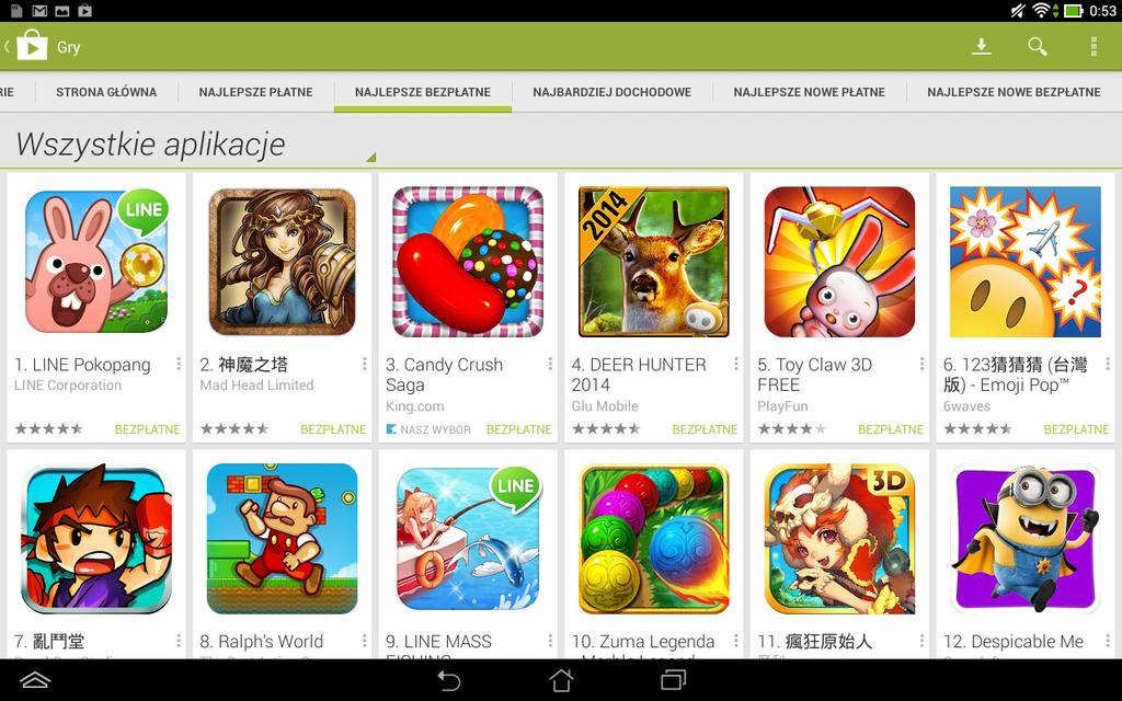 Aplikacje (Play Store) Za pomocą konta Google można uzyskać dostęp do wielu ciekawych gier i narzędzi dostępnych w Aplikacje Play Store. WAŻNE!