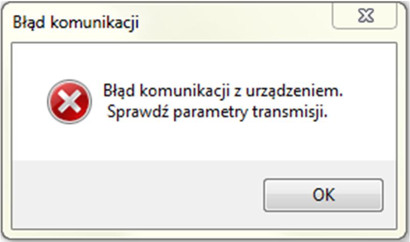 Ustawienia transmisji RS-485: Aby nawiązać połączenie z urządzeniem należy ustawić 3 parametry transmisji: adres urządzenia, prędkość transmisji i numer portu COM do którego jest