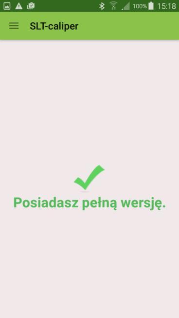 4. Klucz licencyjny zweryfikowany prawidłowo. Od tego momentu użytkownik posiada pełną wersję aplikacji. Uwaga!