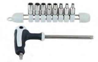 2451 1/4" 160,0 90,0 15,0 8 Zestaw kluczy nasadowych INOX i z wkrętakami elektrycznymi uchwyt w kształcie litery T STAL