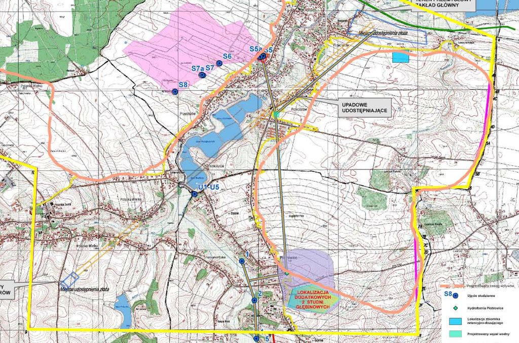 OCHRONA ŚRODOWISKA OCHRONA UJĘĆ WODY SŁODKIEJ Ochrona ujęć wody słodkiej została przeanalizowana w następujących dokumentach: Dokumentacja hydrogeologiczna złoża kopaliny zatwierdzona przez