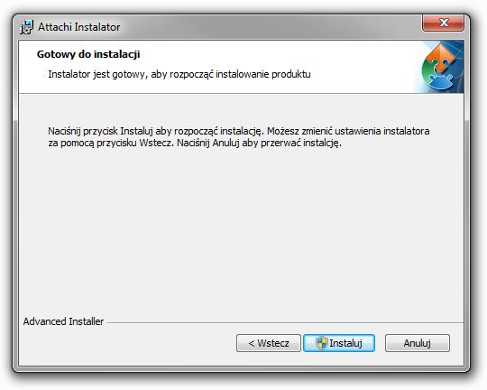 przycisk Instaluj, żeby