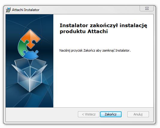 Instalator rozpocznie instalowanie i poinformuje o jej zakończeniu. Kliknij przycisk Zakończ: 7.1. Kreator ustawień początkowych Otwórz dowolny dokument programu Word.