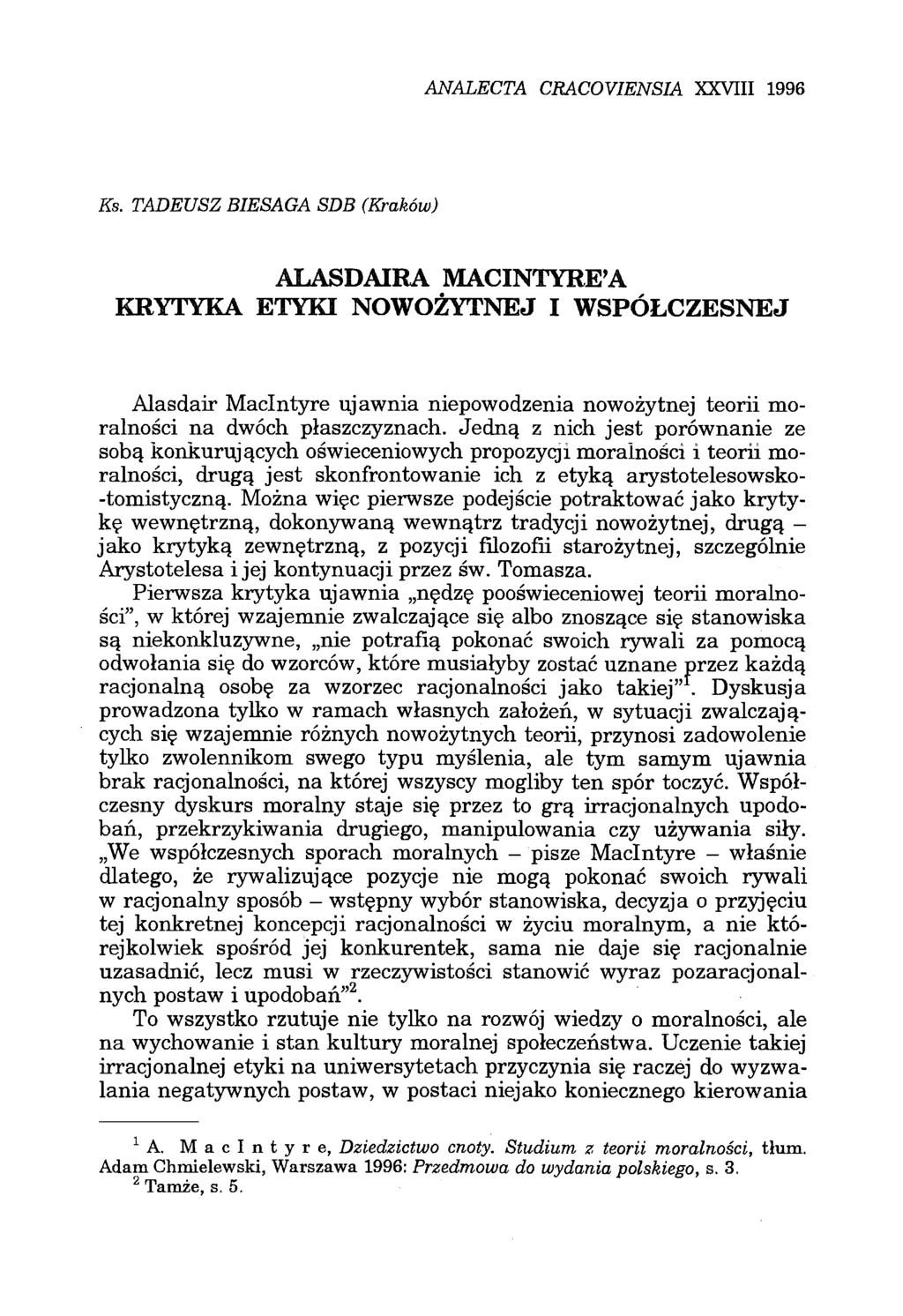 ANALECTA CRACOYIENSIA XXVIII 1996 Rb.