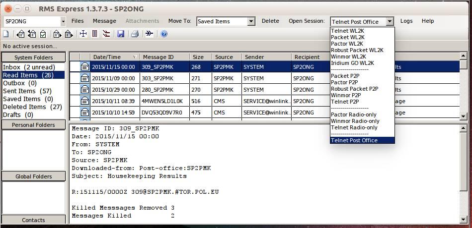 RMS Express poczta elektroniczna Program RMS Express można pobrać z tej strony: http://www.winlink.org/rmsexpress Do instalacji oprogramowania potrzebny jest w MS Windows v3.5.