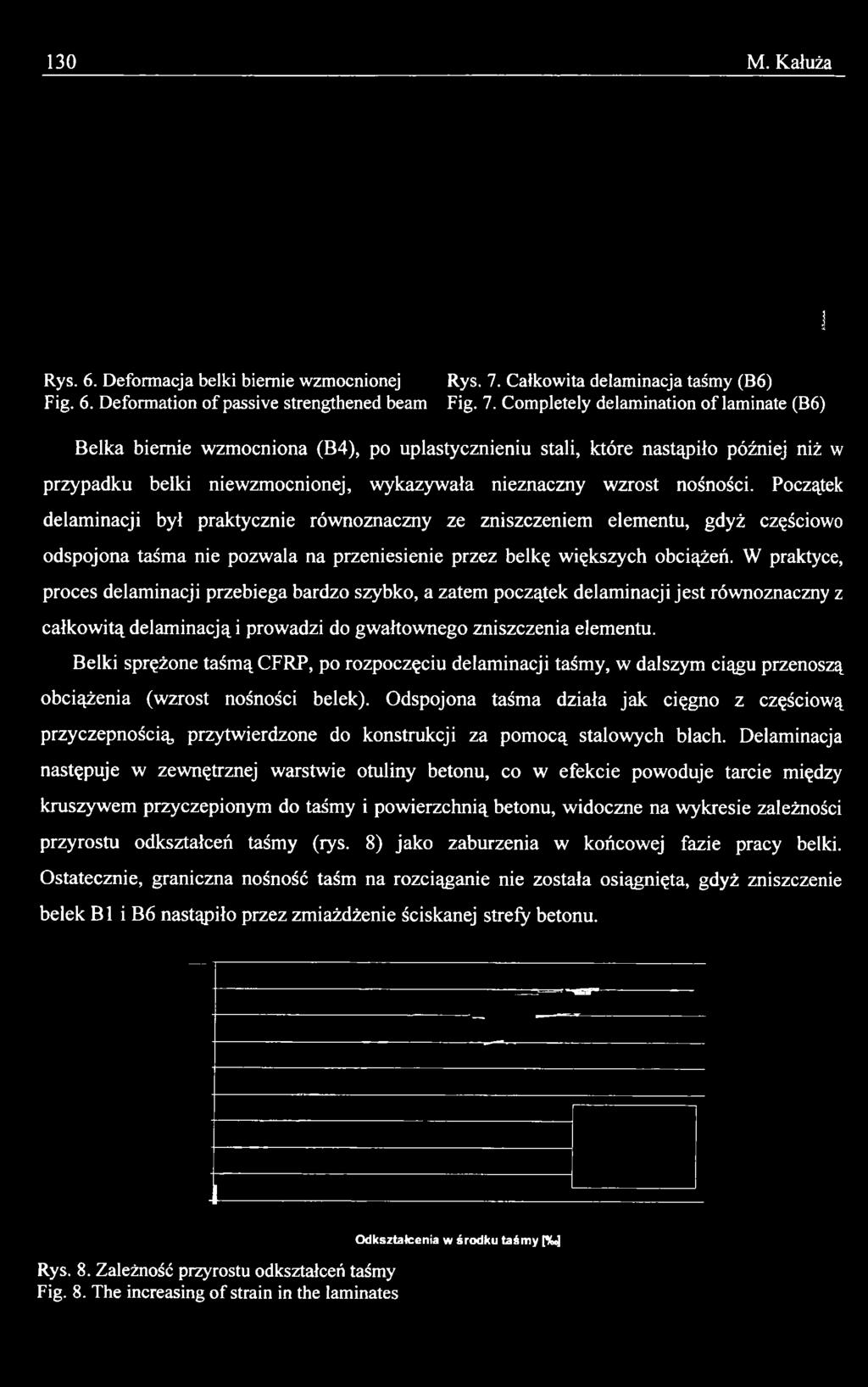 W praktyce, proces delaminacji przebiega bardzo szybko, a zatem początek delaminacji jest równoznaczny z całkowitą delaminacją i prowadzi do gwałtownego zniszczenia elementu.