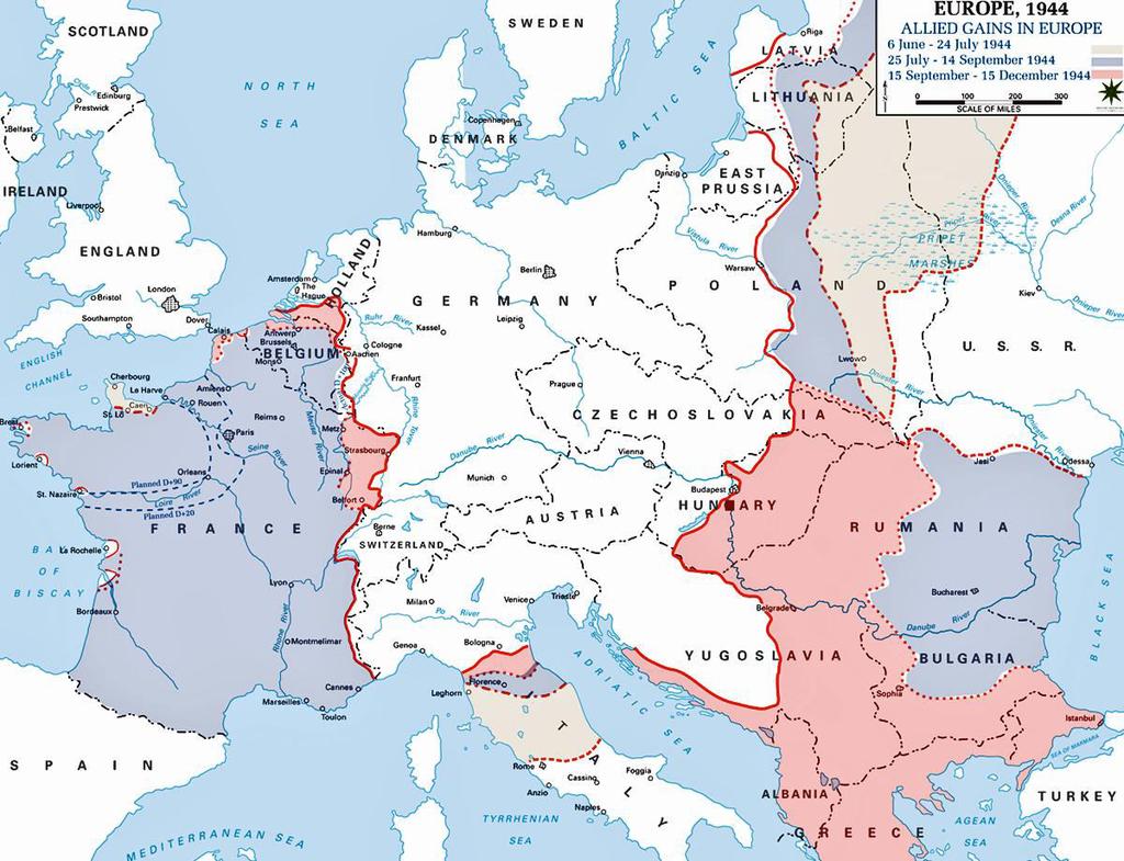 w nocy z 3 na 4 stycznia 1944 roku w okolicach Rokitna Armia Czerwona wkro zyła na terytorium Polski; latem 1944 roku wojska sowieckie dotarły do prawo rzeż ej Warszawy (Praga); włą ze ie