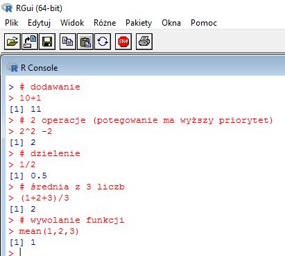 kalkurator operatory arytmetyczne x + y x y x * y x / y x ^ y suma różnica iloczyn iloraz x do potęgi y kropka jako