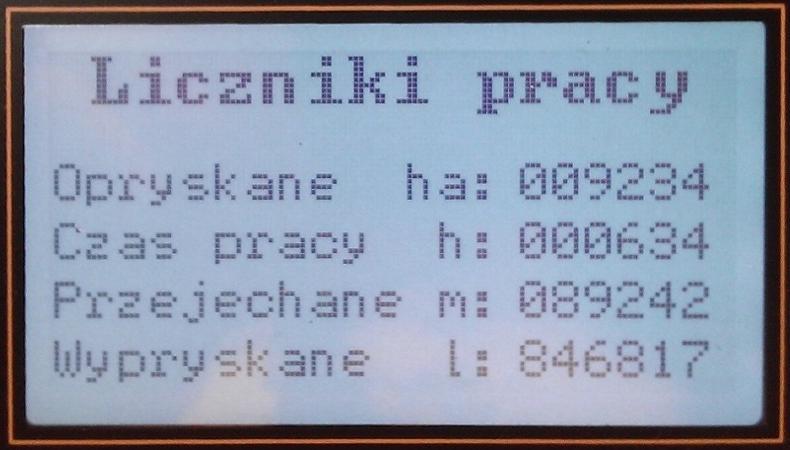 8. Liczniki pracy Aby podejrzeć aktualny stan liczników pracy sterownika należy wejść w okno Liczniki pracy.