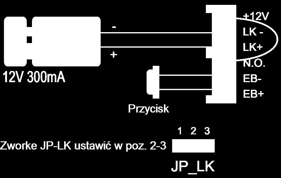 Ustawienie bitu na pozycji 1 odpowiada za 5 sekund zwalniania rygla (istnieje możliwość zmiany w ustawieniach urządzenia za pomocą klawiatury VXA-64A5.