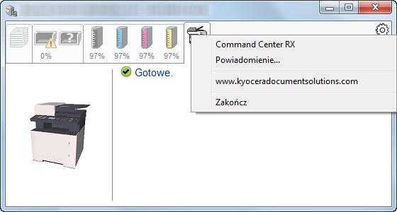 Command Center RX Jeżeli drukarka jest połączona z siecią TCP/IP i ma własny adres IP, użyj przeglądarki internetowej, aby uzyskać dostęp do narzędzia Command Center RX w celu modyfikacji lub