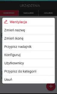 ) lub zdalnie z poziomu aplikacji EXTA LIFE. BEZPOŚRENIE KASOWANIE NADAJNIKÓW Z WYKORZYSTANIEM PRZYCISKU PROG.