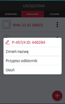 Wymagania dotyczące zdalnego programowania nadajników z odbiornikiem ROP-21: w systemie musi być zainstalowany kontroler EXTA LIFE, odbiorniki do których chcemy zdalnie dopisać nadajnik muszą być