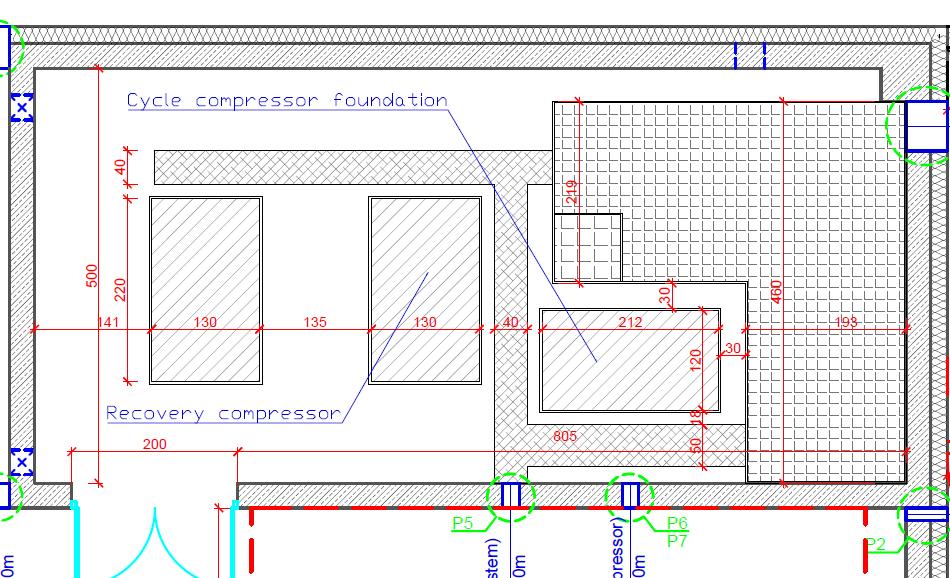 3. Cycle compressor The placement of the cycle compressor is foreseen in the compressors hall.