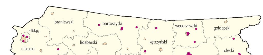 Na terenie powiatu bartoszyckiego prowadzono pomiary w 4 punktach badawczych (Rys. 3).