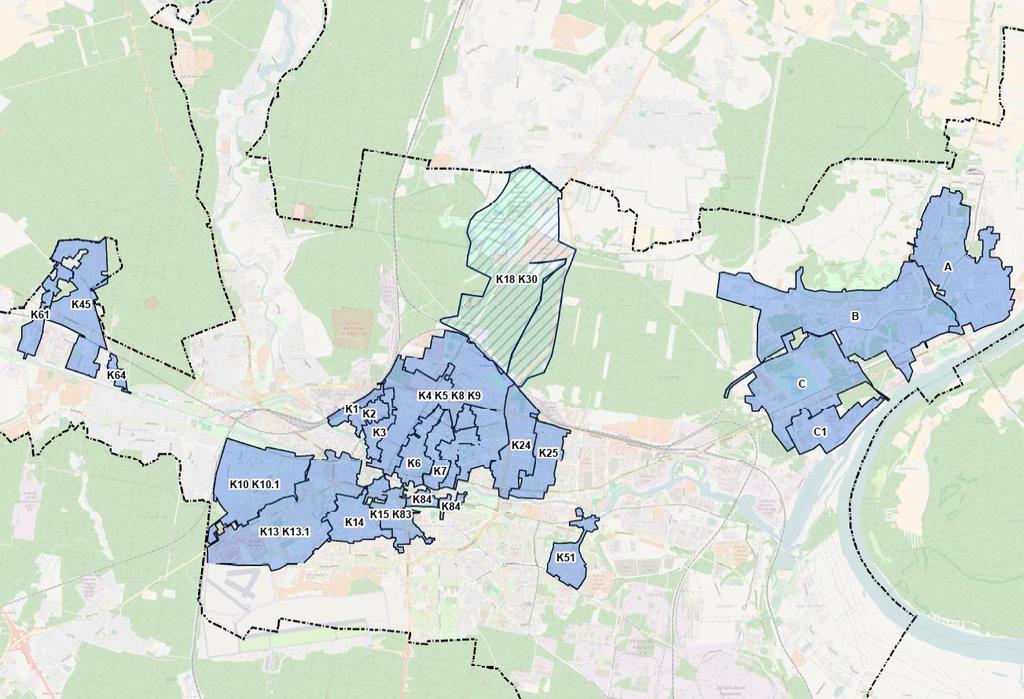 MWiK przy wsparciu ARUP ARUP Teren objęty analizami Wykonawca Nazwa zlewni Wykonawca Nazwa zlewni K1