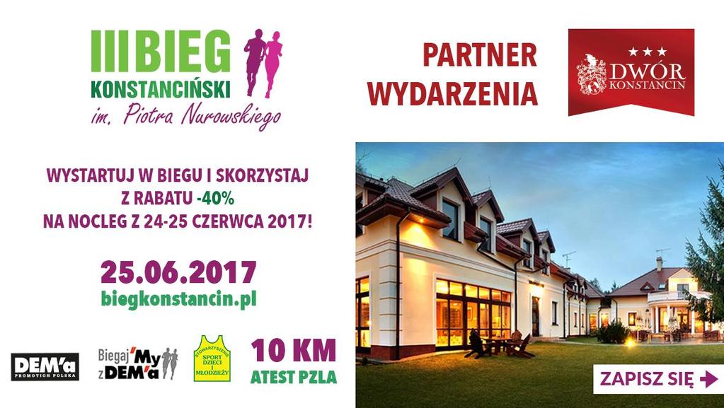 Dla zastanawiających się nad przyjazdem z dalszych stron Polski, przygotowano atrakcyjną ofertę noclegu u Partnera Wydarzenia w Hotelu Dwór Konstancin.