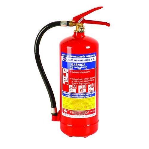 b) gaśnica proszkowa przeznaczona jest do gaszenia pożarów grupy BC, ABC lub ABCD (w zależności od wersji) Sposób użycia: zdjąć z