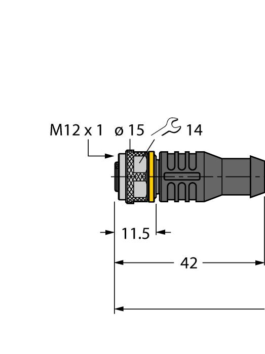 5-2/TFG 6933455 Przewód podłączeniowy, złącze żeńskie M12, kątowe, 5- pinowe, długość przewodu: 2 m; materiał otuliny:
