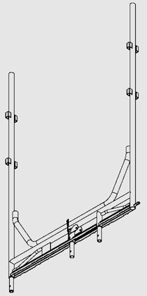 2,2 m SPRINT Rama przejściowa uniwer. 2,6 m *) Stojaki z rury 48,3 x 3,2 mm, cynkowane ogniowo, możliwość nałożenia następnej kondygnacji o szer.