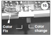 6. Ustawienie barwy światła Barwa światła może byś ustawiona na stałe za pomocą przełącznika na płycie (rysunek 10).