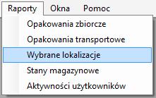 8.RAPORTY W Menu Raporty użytkownik ma możliwość skorzystania z predefiniowanych raportów: