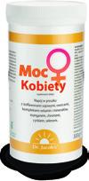 Moc Kobiety Dla potrzeb dojrzałej kobiety Moc Kobiety to proszek na koktajl zawierający fitoestrogeny (50mg w porcji), witaminy, pierwiastki śladowe oraz bogactwo enzymów z jagód i owoców