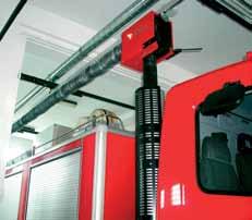 Odsysacze spalin są stosowane w garażach ciężkich pojazdów o stałym miejscu garażowania, na przykład straży pożarnej i innych jednostek ratowniczych, gdzie jest wymagana pełna gotowość pojazdów do