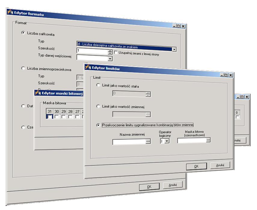 Pozostałe zmiany Edytor bazy definicji zmiennych wyposażony został w edytory wybranych atrybutów zmiennych są to m.in.: - edytor limitów, - edytor atrybutu Zmienna kontrolna i Maska zmiennej kontrolnej, - edytor atrybutu Format, - edytor atrybutów Kanał i Archiwum.