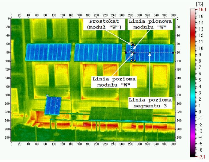 ROZKŁAD TEMPERATUR W MODULE I SEGMENCIE J.