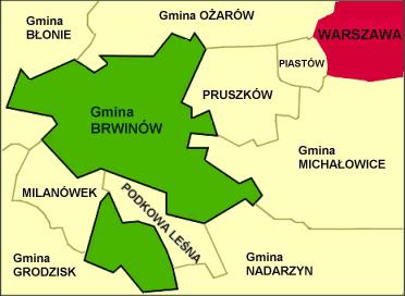 3. Charakterystyka Gminy Brwinów Gmina Brwinów jest gminą miejsko wiejską, położoną jest w obrębie powiatu pruszkowskiego, w zachodniej części województwa mazowieckiego.