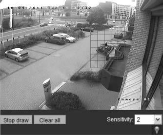 3BRozdział 4: Konfigurowanie kamery Kliknij kartę Zone settings (Ustawienia obszaru), aby wyświetlić okno wykrywania ruchu.