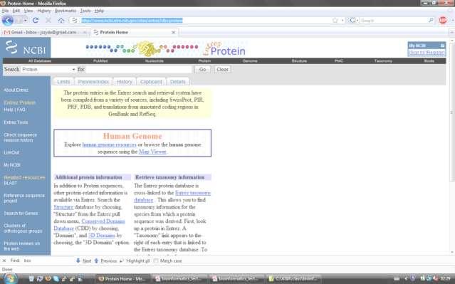 Protein- INFORMACJE O BIAŁKACH http://www.ncbi.nlm.nih.gov/sites/entrez?db=protein Protein 1. Sekwencje aminokwasów 2.
