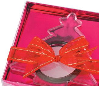 tealight, presented in red gift box with ribbon