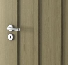 The door leaf is not equipped with a hinge section. Double doors not available with magnetic lock. Drill hole adapted into three hinges (rebated version).